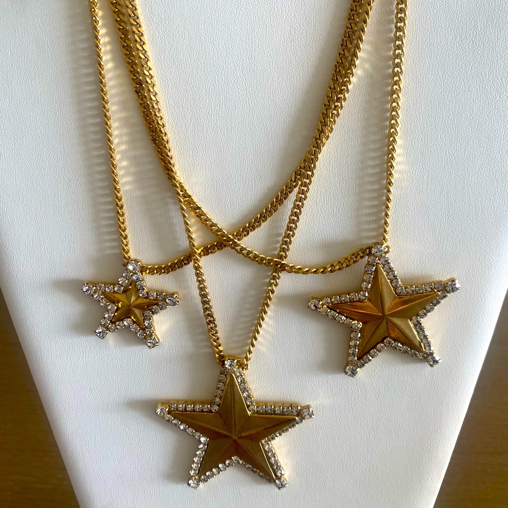 Three layered rock star necklace.